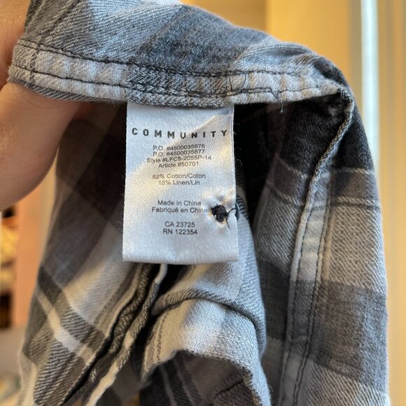 ARITZIA Community Cotton/Linen Checkered Shirt - Picture 4 of 4
